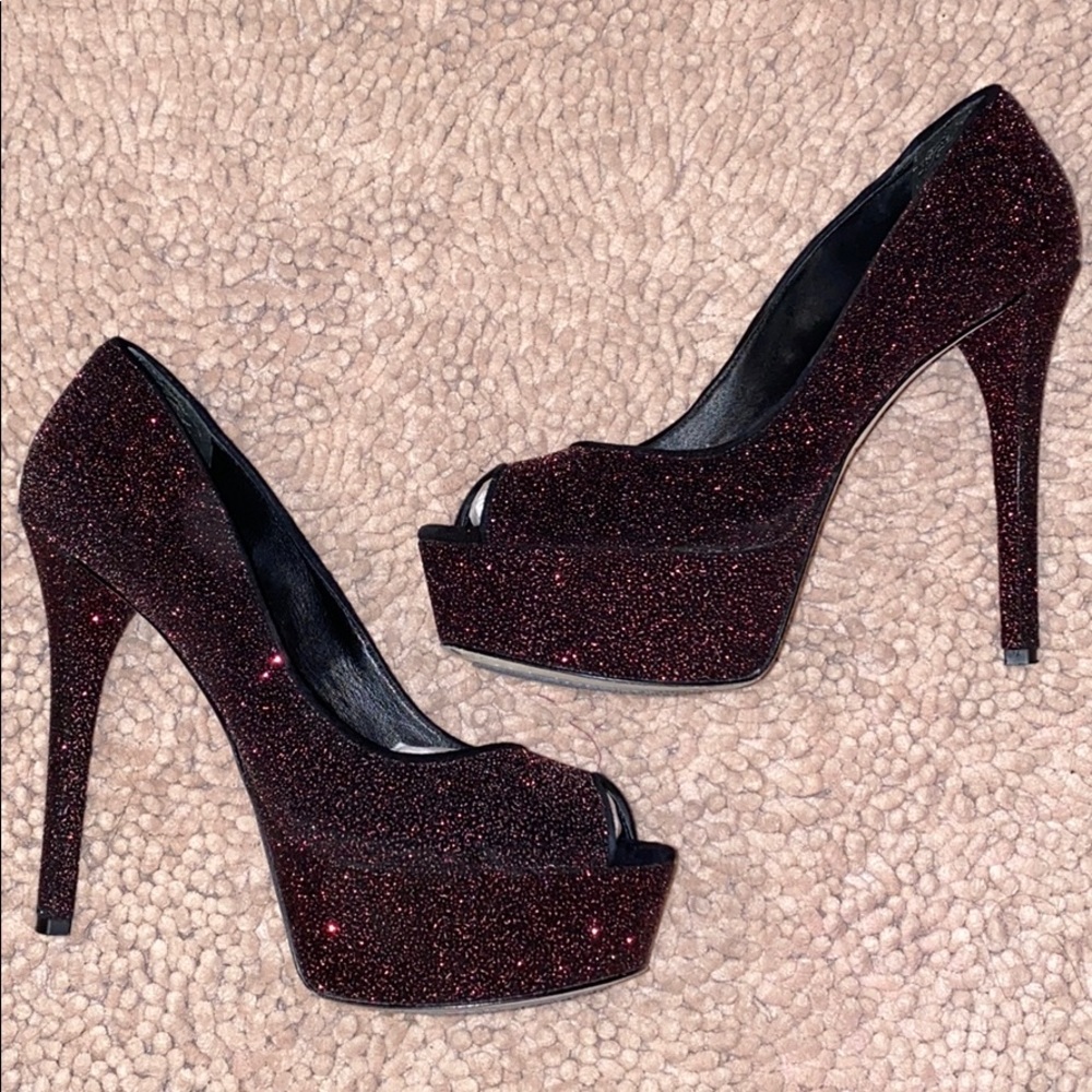 B Brian Atwood NYE Party Glitter Heels